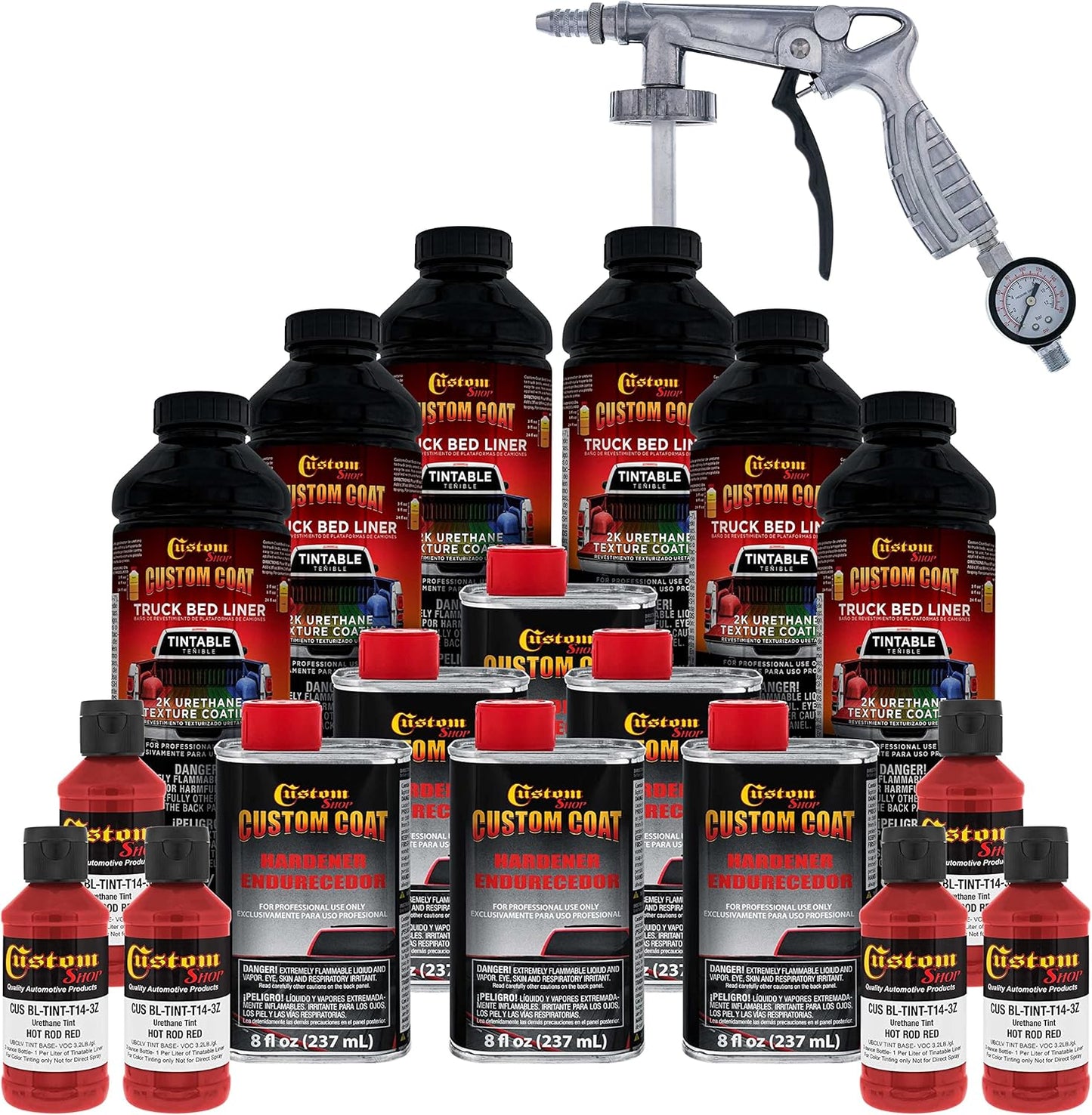 Custom Coat Hot Rod Red Urethane Spray-On Truck Bed Liner Kit