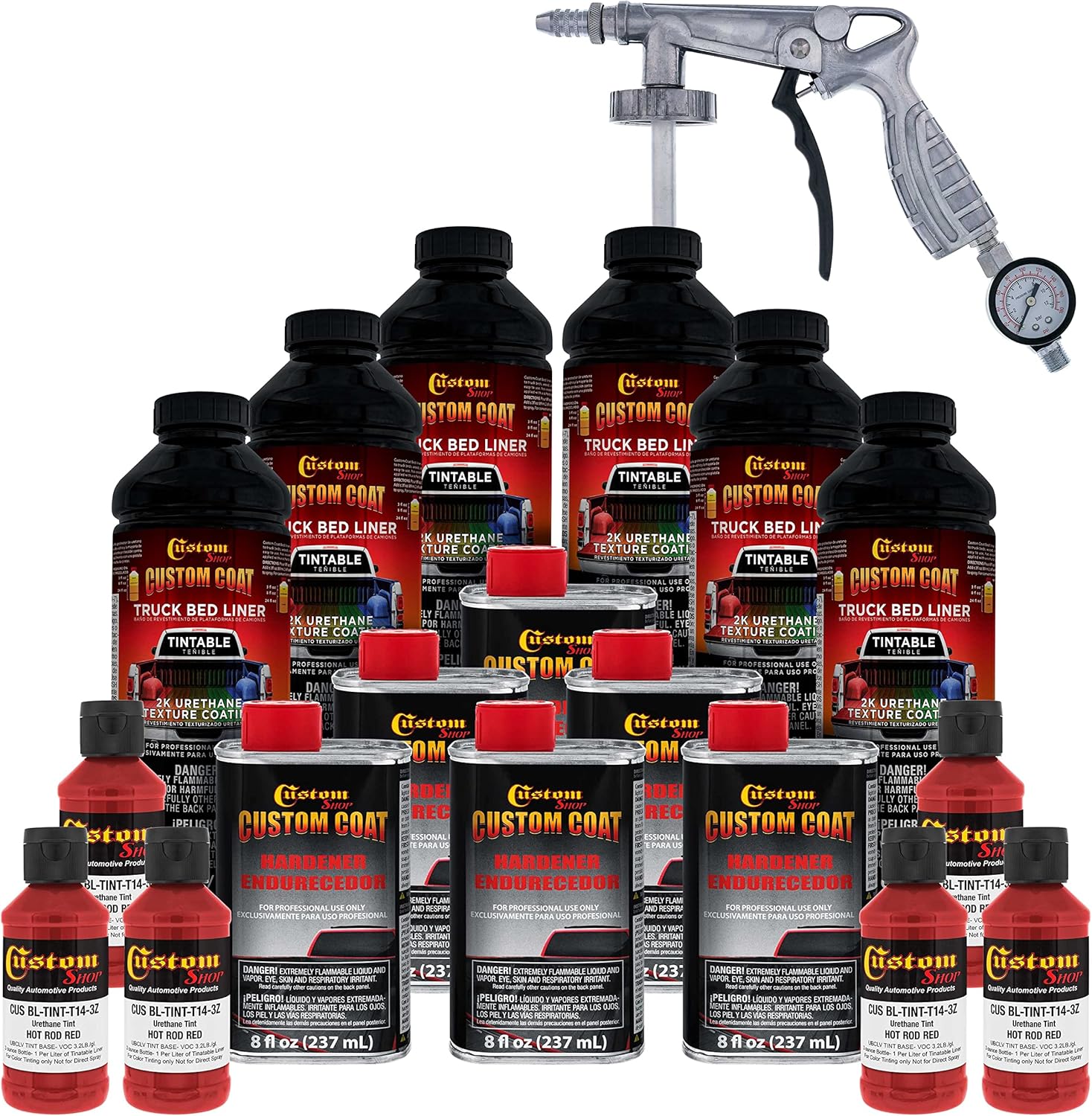 Custom Coat Hot Rod Red Urethane Spray-On Truck Bed Liner Kit