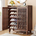 IRONCK Shoe Cabinet with Slatted Doors, 6-Tier Shoe Storage