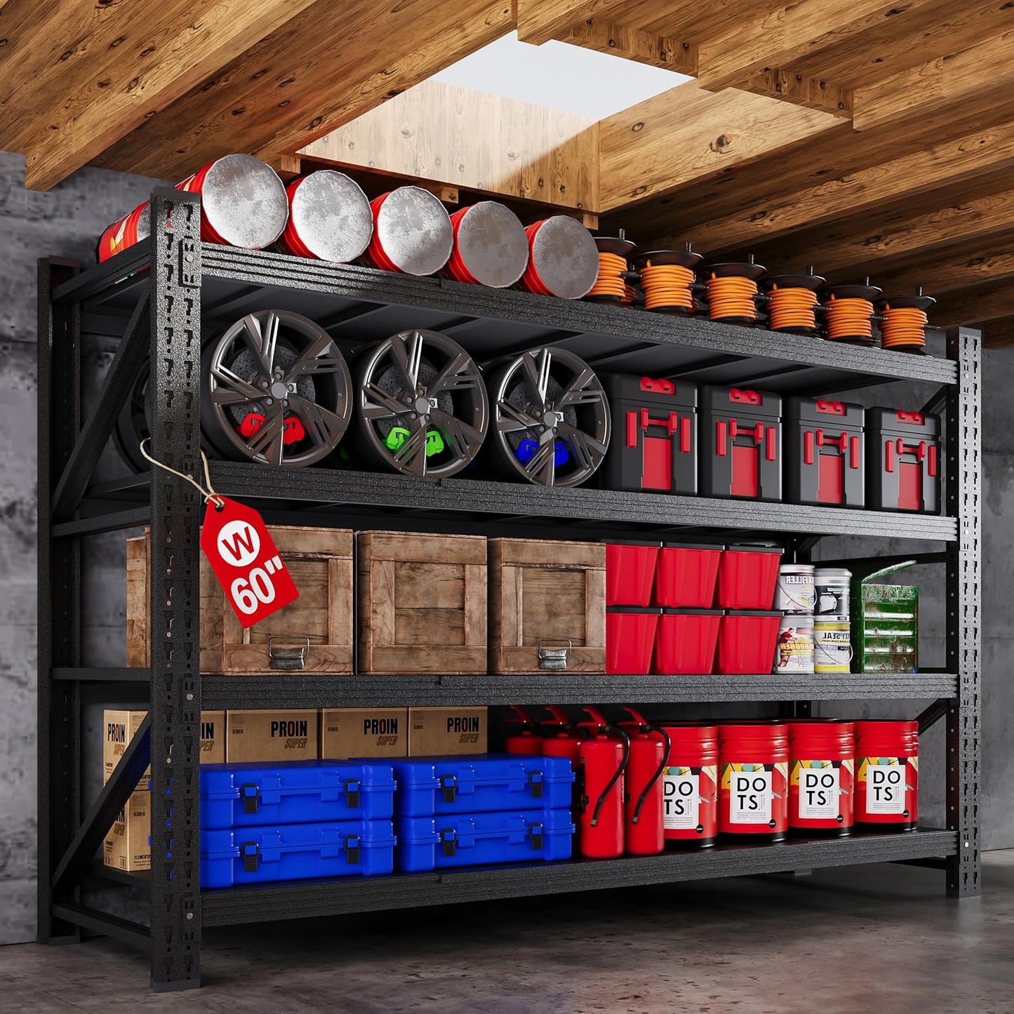 60 W Heavy Duty Garage Shelving for Maximum Storage Capacity