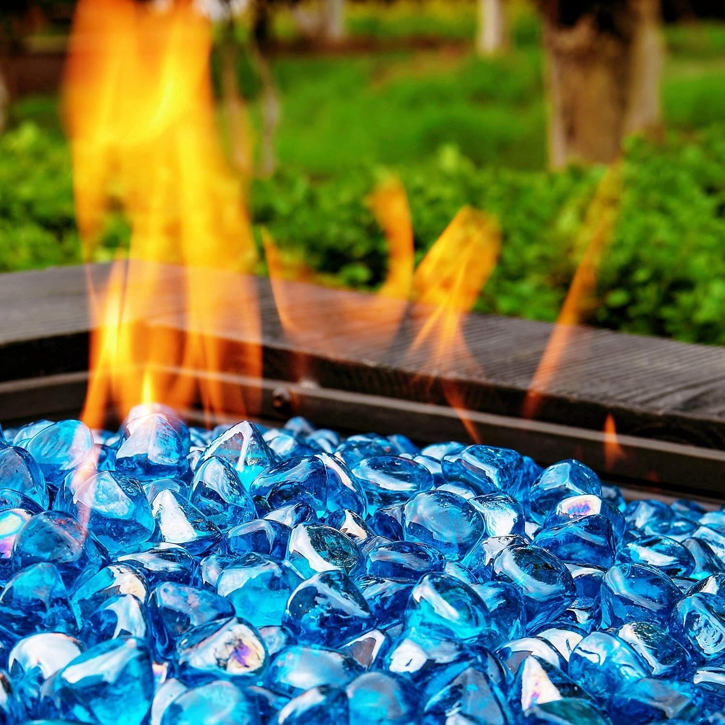 Fire Glass Diamond 1 Inch Fire Pit Glass Rocks for Your Home