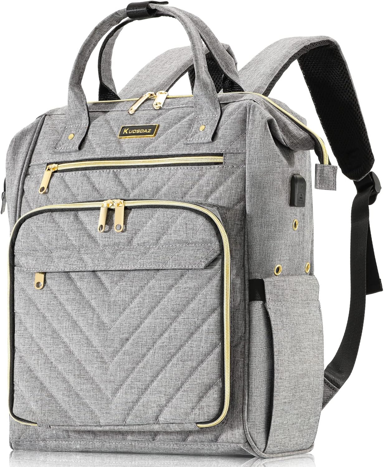 Large Capacity Knitting Bag Backpack with USB Charging Port