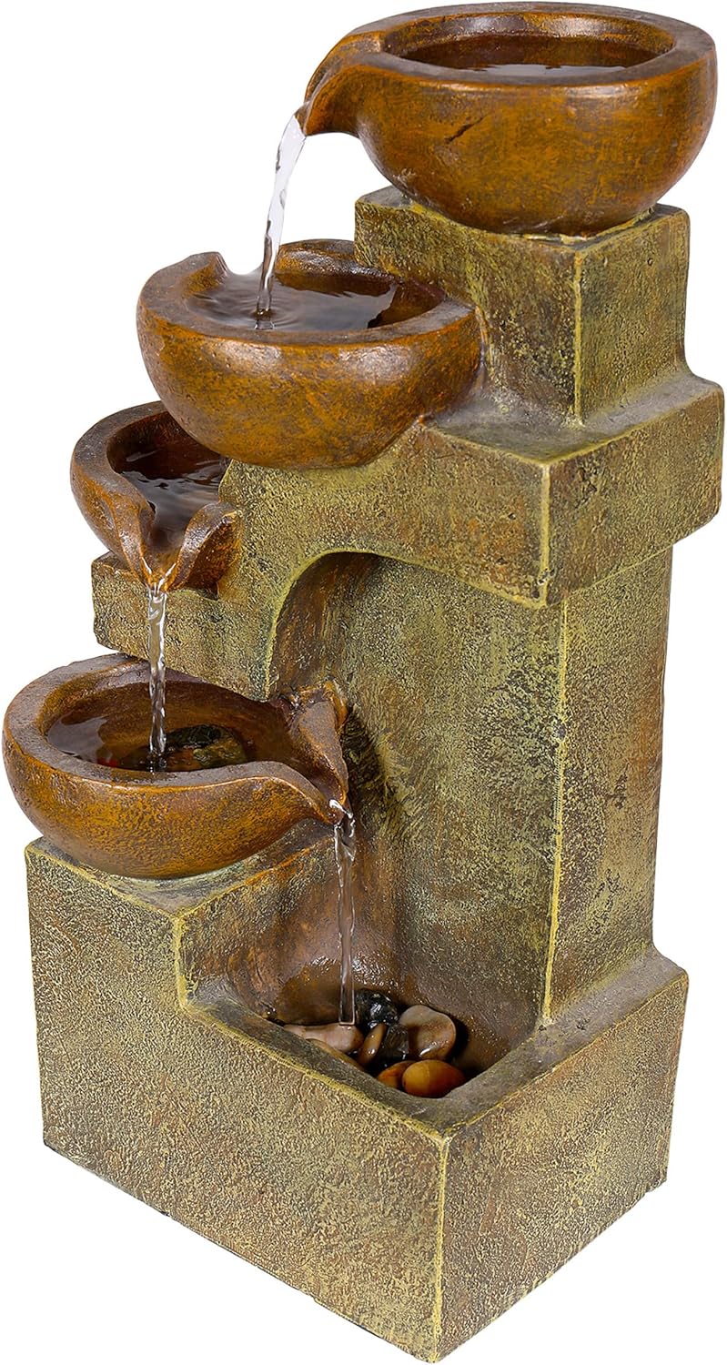 Alpine Corporation Indoor Outdoor Tabletop Waterfall Fountain