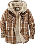 Shawnda Men's Sherpa Hooded Flannel Jacket Plaid - Warm Layering