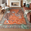 Moynesa Tiger Washable Area Rug, Vintage Non Slip Large Rug