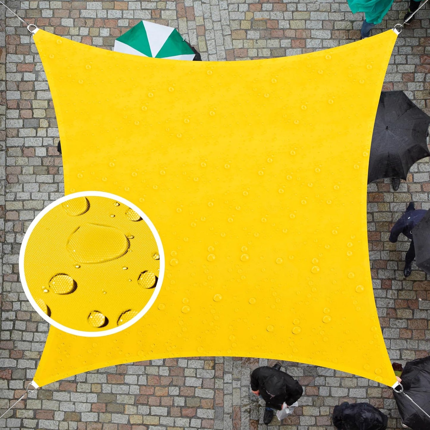 Custom Size 10ft x 10ft Yellow Waterproof Sun Shade Sail Canopy