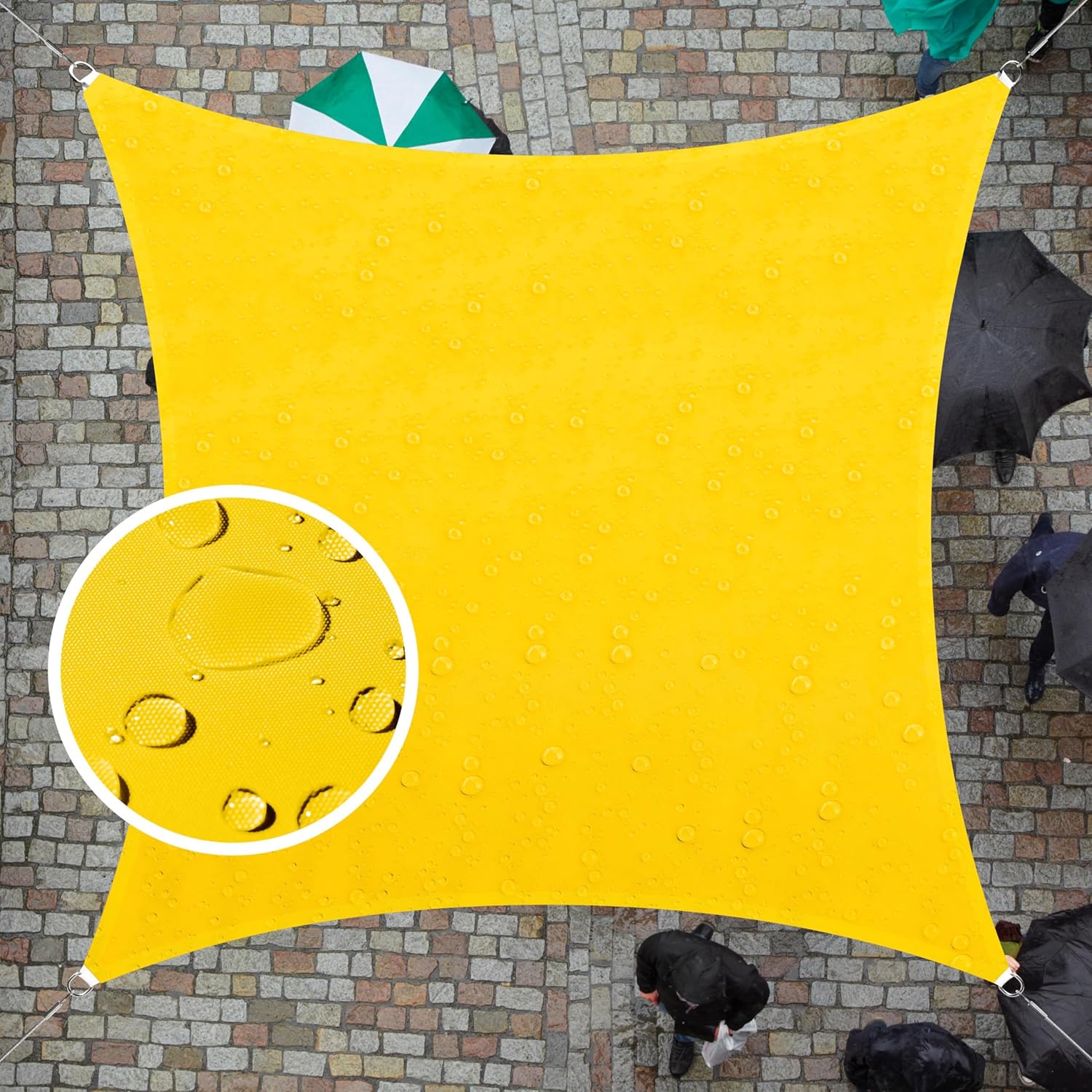 Custom Size 10ft x 10ft Yellow Waterproof Sun Shade Sail Canopy
