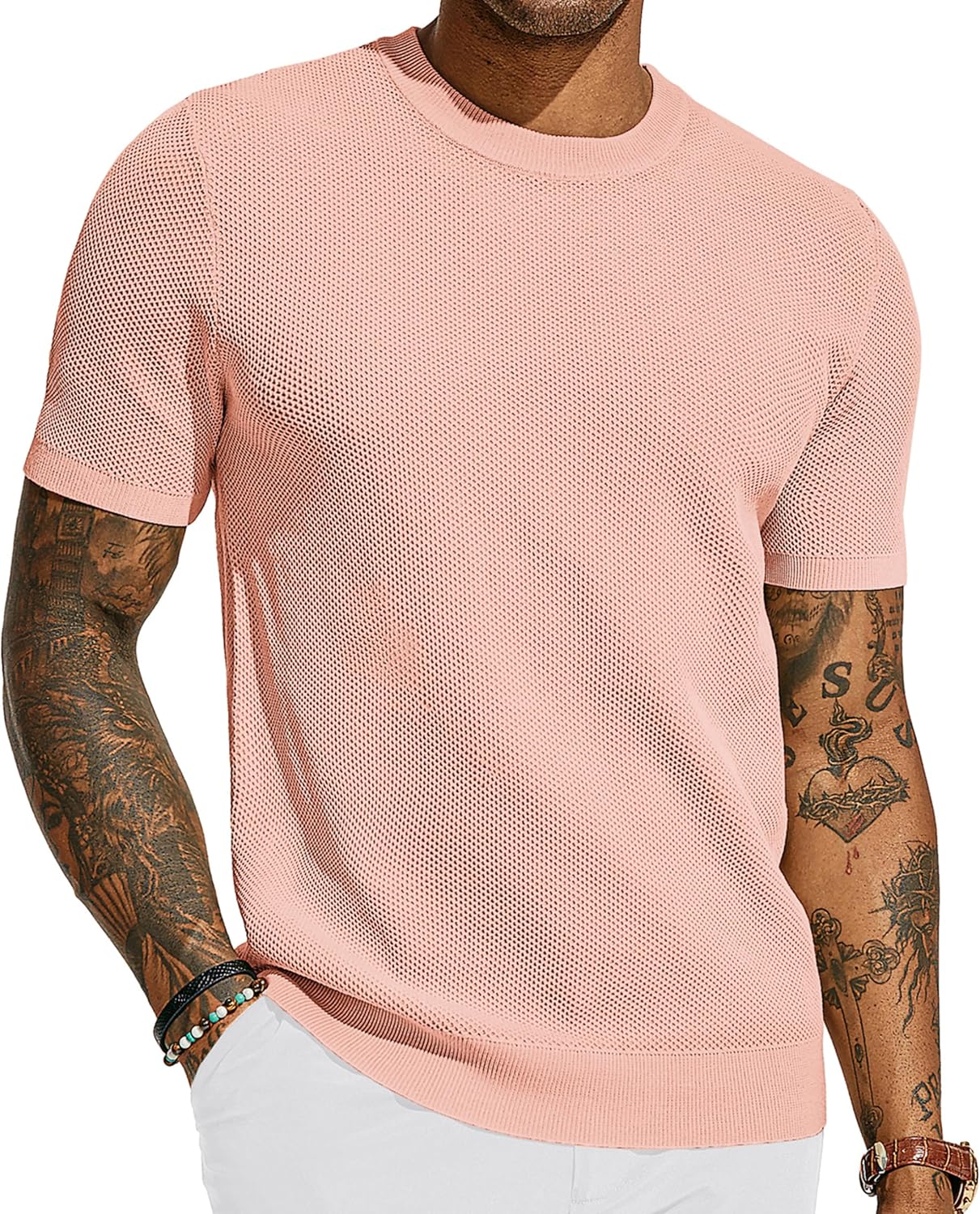 PJ PAUL JONES Men's Casual Knit Short Sleeve T-Shirts