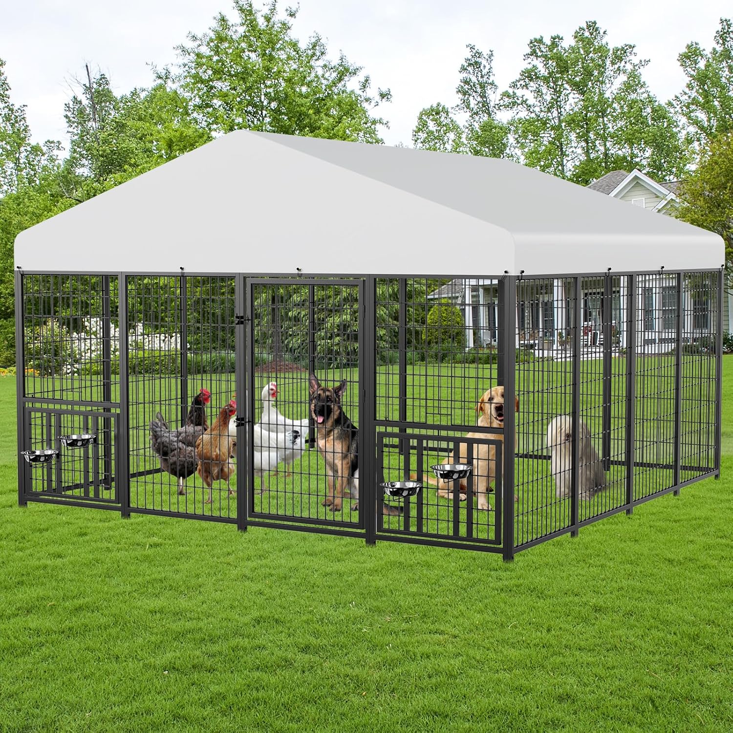 ROOMTEC Large Dog Kennel Outdoor Pet Pens for Dogs and More