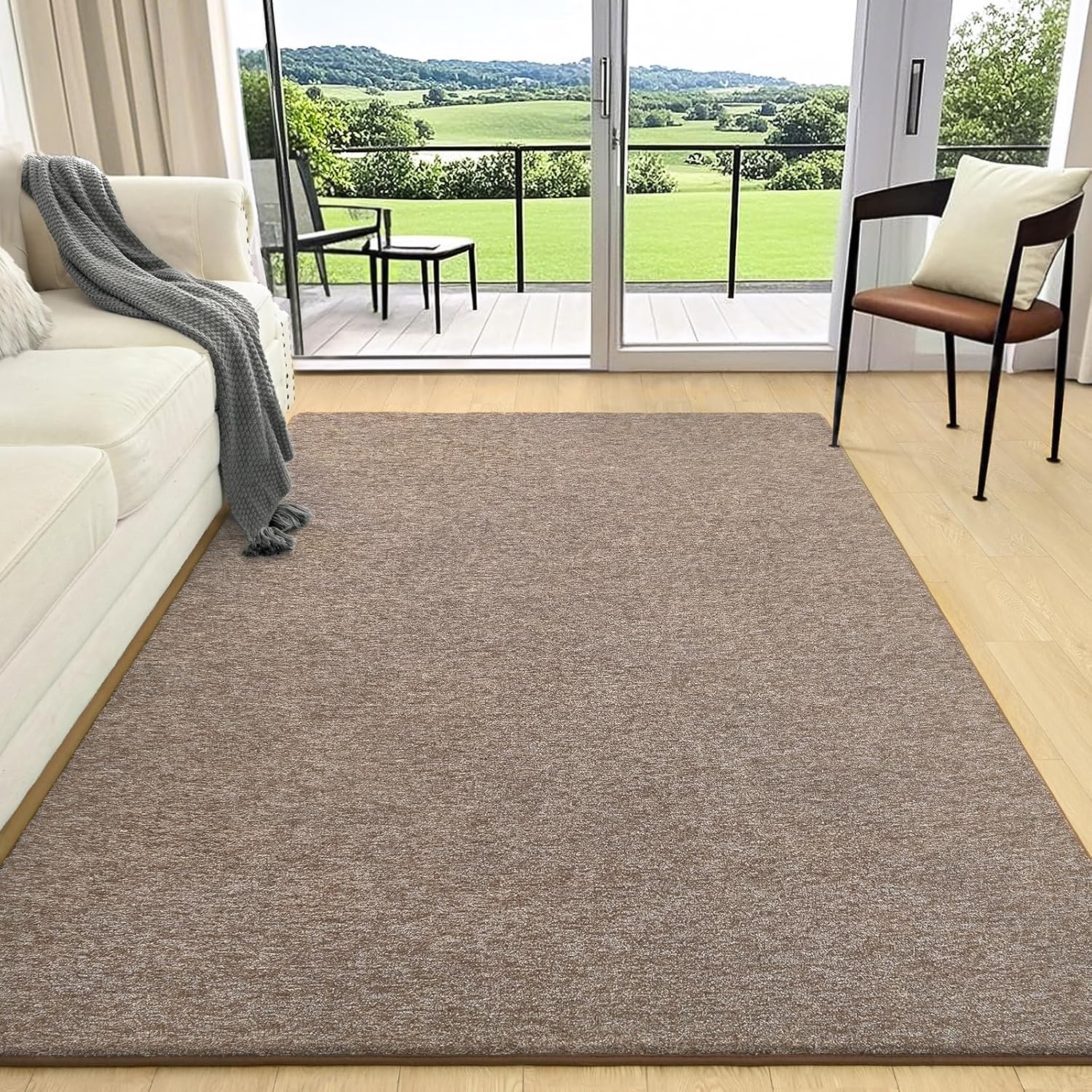 Modern 5x7 Washable Living Room Rug with Soft Memory Foam