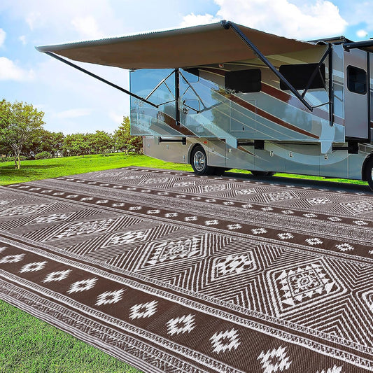 Outdoor Rug 9x18 Waterproof for Patios and Camping Trips