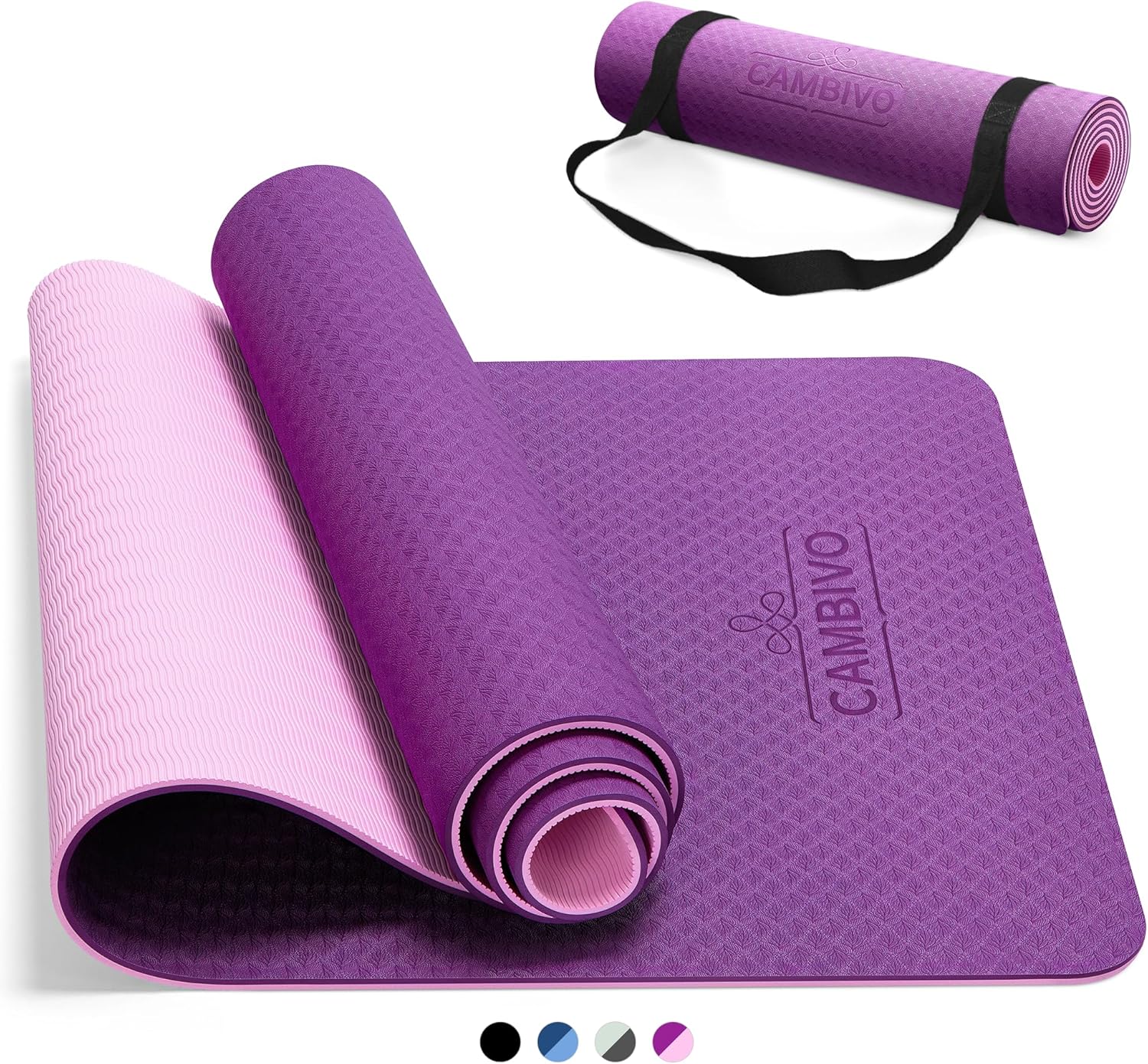 CAMBIVO Yoga Mat for All Ages - Extra Thick Non Slip Design