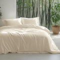 Silky Cooling Duvet Cover King Size Light Beige - Bamboo Rayon