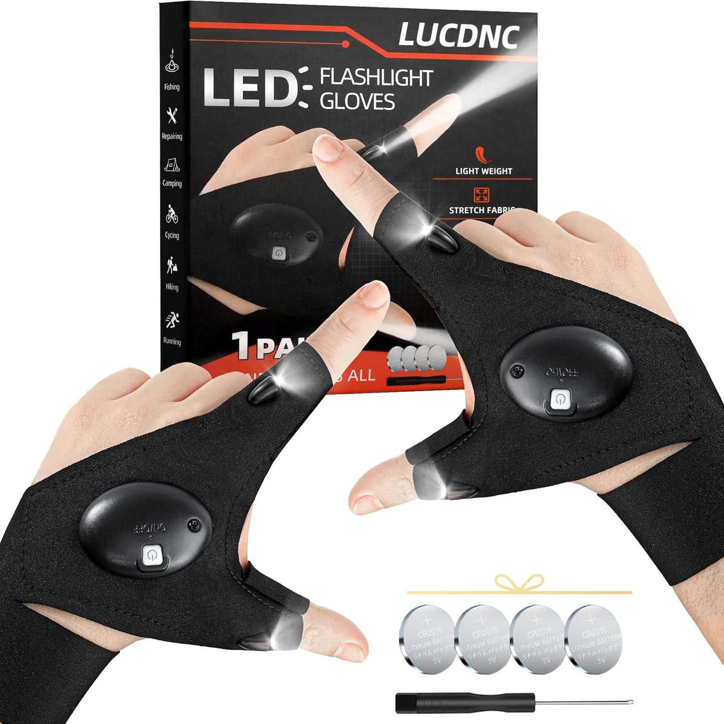 Hands-Free LED Flashlight Gloves - Outdoor Essential