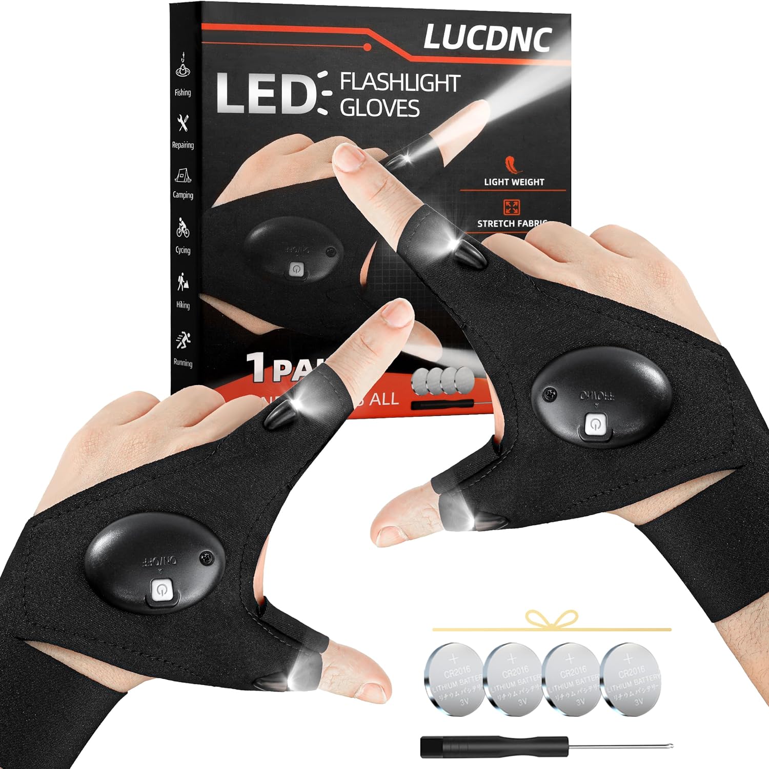 Hands-Free LED Flashlight Gloves