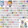 200 Pcs Dog Bandana Bulk for Groomers with Flower Patterns