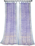 Lavender Periwinkle Light-Filtering Sari Curtains Set of 2 - Boho