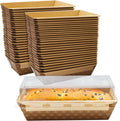 Chef-Grade 1Lb Paper Loaf Pans w/Lids 50Pk - Elegant Disposable