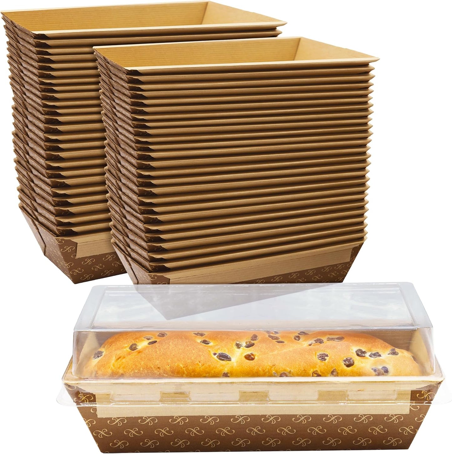 Chef-Grade 1Lb Paper Loaf Pans with Lids for Baking Gifts