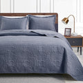 Love's Cabin California King Size Quilt Set - Blue Bedspread