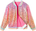 LOLANTA Girls Sequin Jacket for Teens and Kids - Shimmering Bomber