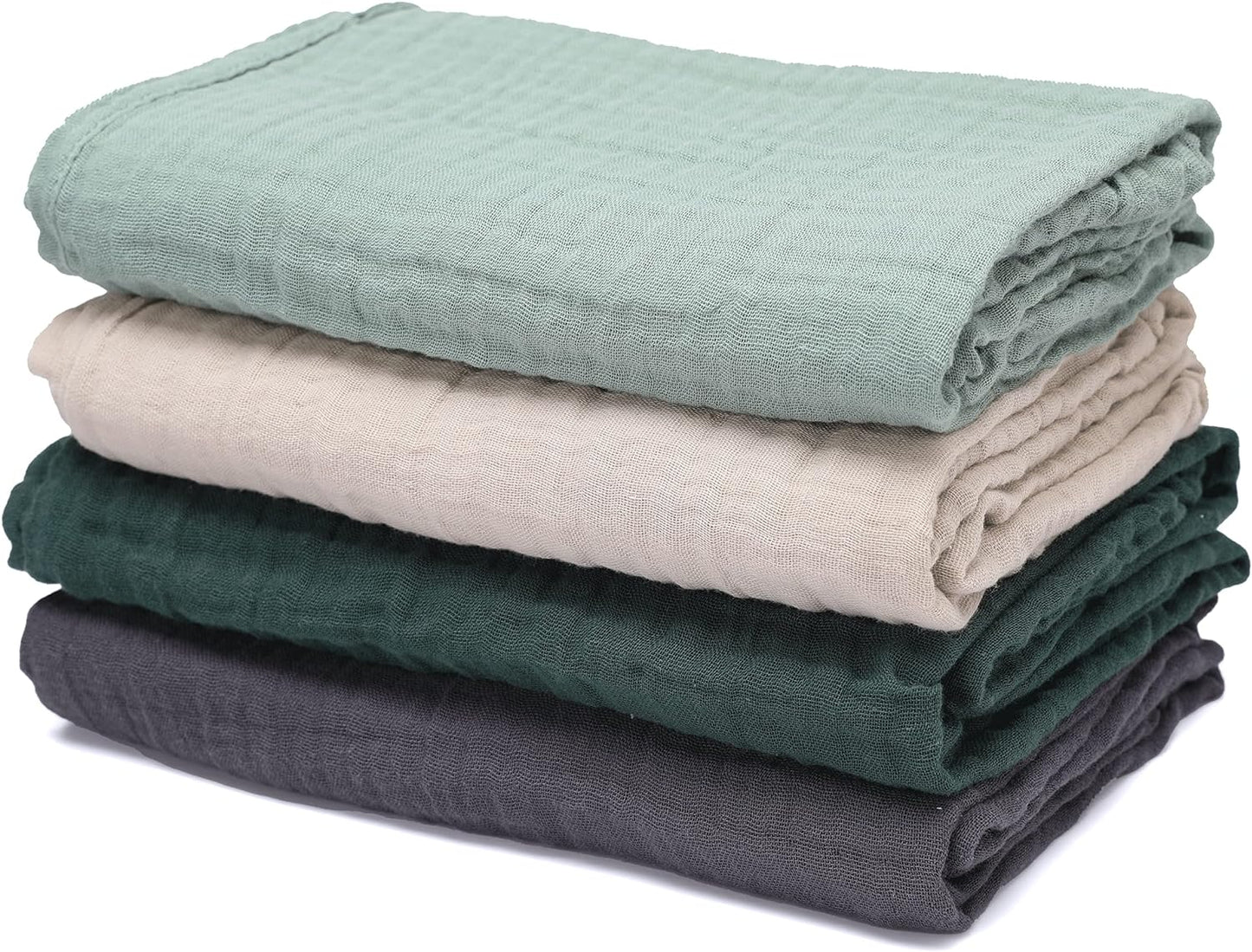 CottCare 4-Pack Baby Muslin Swaddle Blankets - Soft, Breathable, & Skin-Friendly
