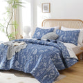 JANZAA Quilt King Size Infinity Blue Quilt Bed Spread - Lightweight