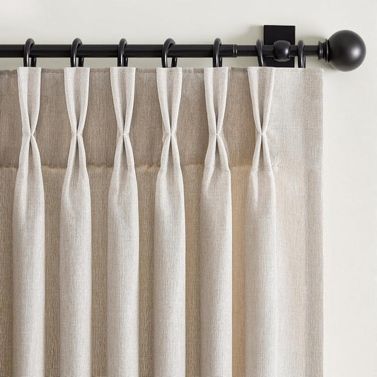 Natural Pinch Pleated Curtains for Elegant Living Spaces