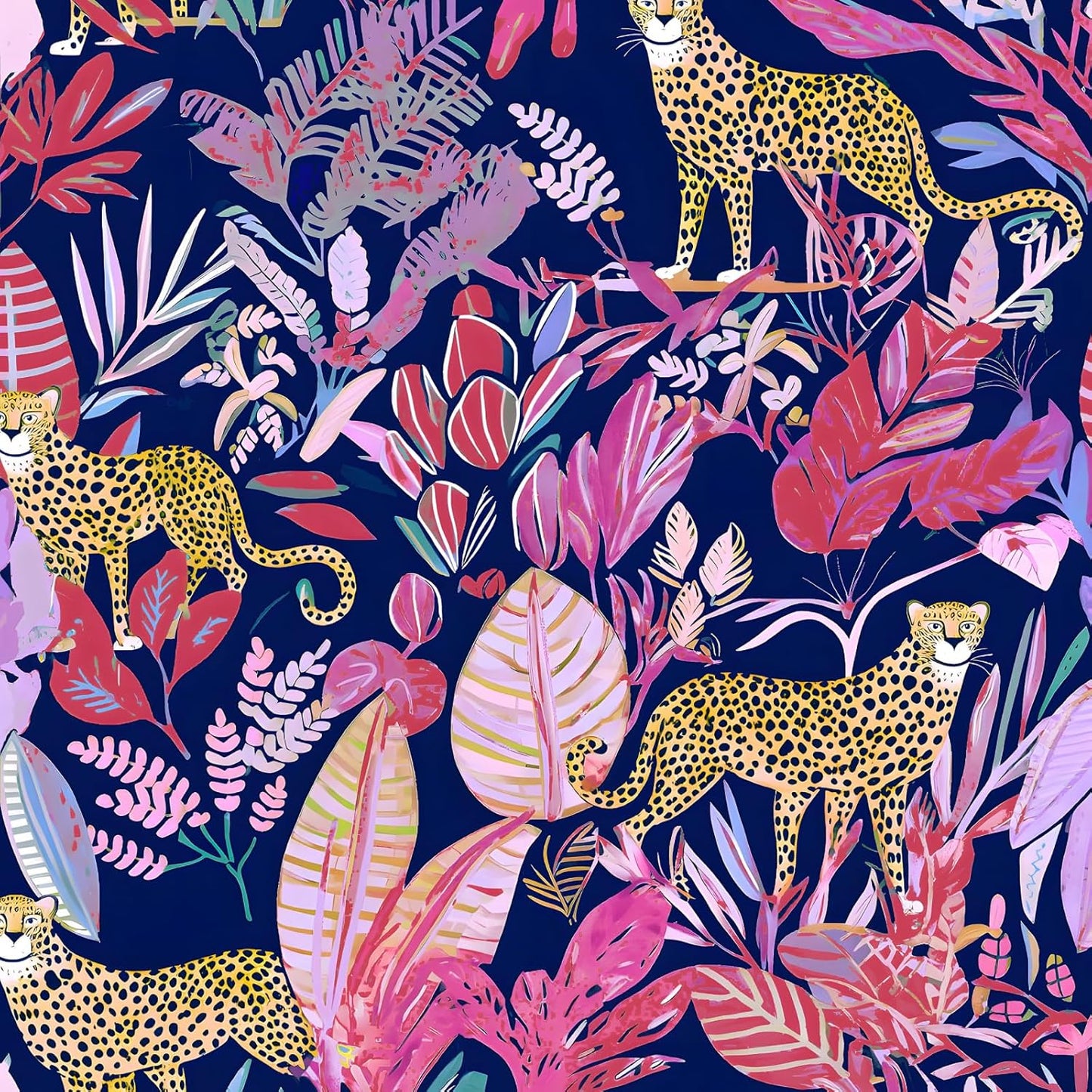 Leopard Wallpaper Peel and Stick for Tropical Home Decor