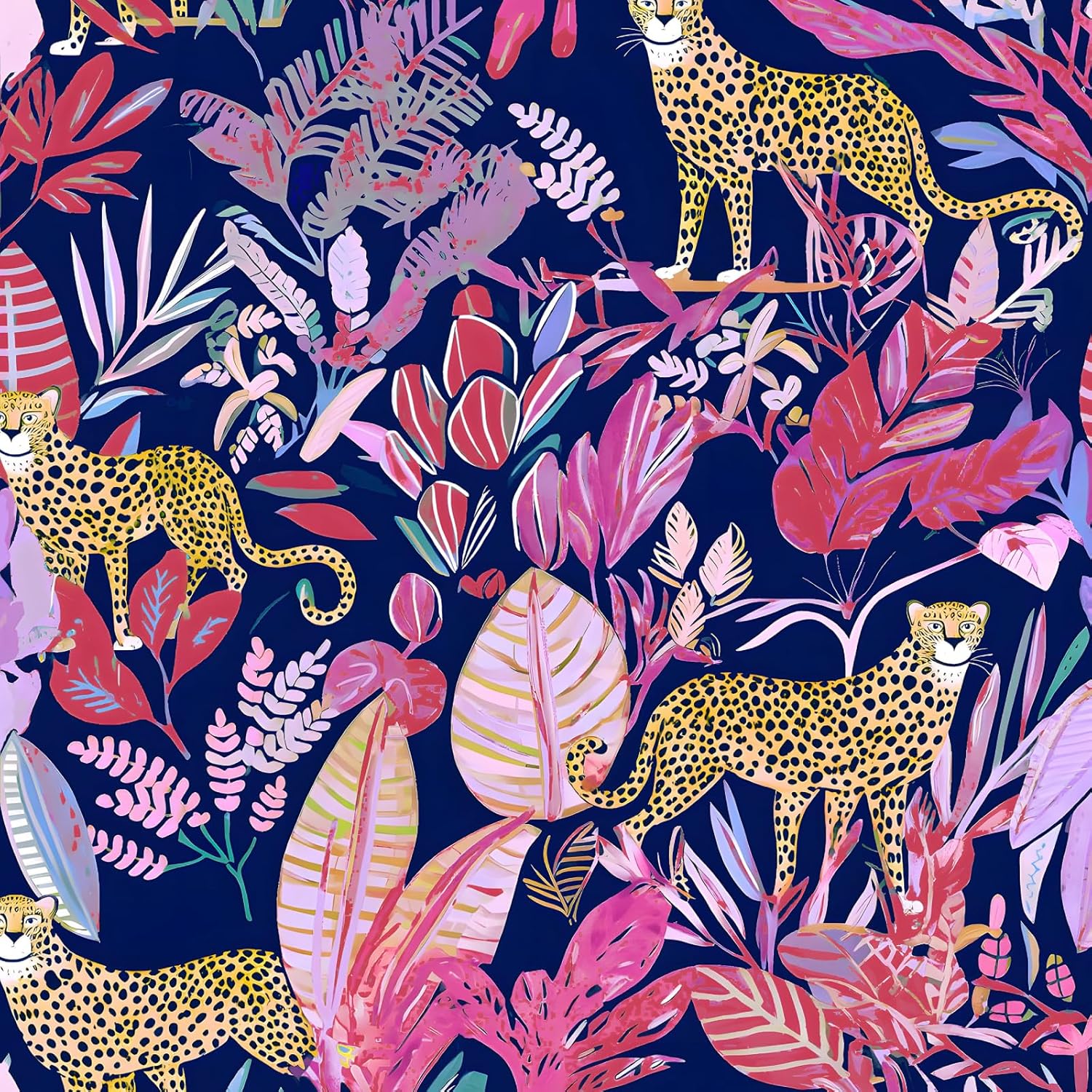 Leopard Wallpaper Peel and Stick for Tropical Home Decor