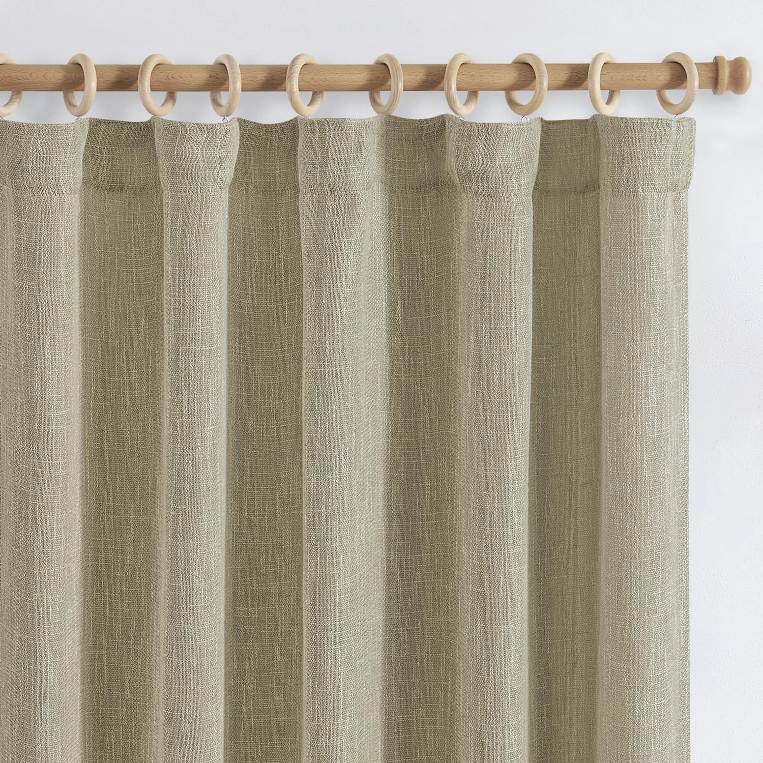 Burlap Look 84 Inch Textured Curtains for Living Room Decor