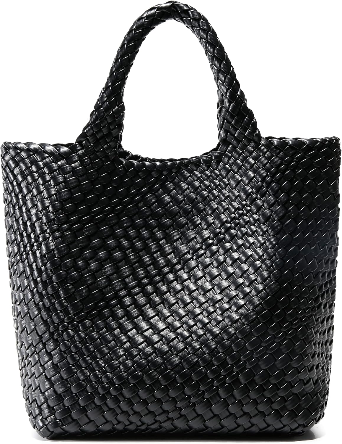 Queenoris Woven Bag for Women - Stylish Vegan Leather Tote