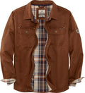 Men's Flannel-Lined Waxed Cotton Shirt Jacket - Weathered Look