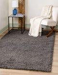 Solid Shag Area Rug 10 ft x 13 ft 11 in Graphite Gray - Cozy Floor