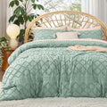 Bedsure Twin Comforter Set - Sage Green Boho Tufted Bedding