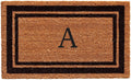 Monogram Coir Doormat 36in x 72in Black Border - Oversized Entry Rug