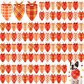 Fall Dog Bandanas Bulk Plaid Bandanas for Dogs - 100 Pack