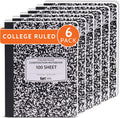 Marble Hardcover College Ruled Composition Notebook 6-Pack - Durable