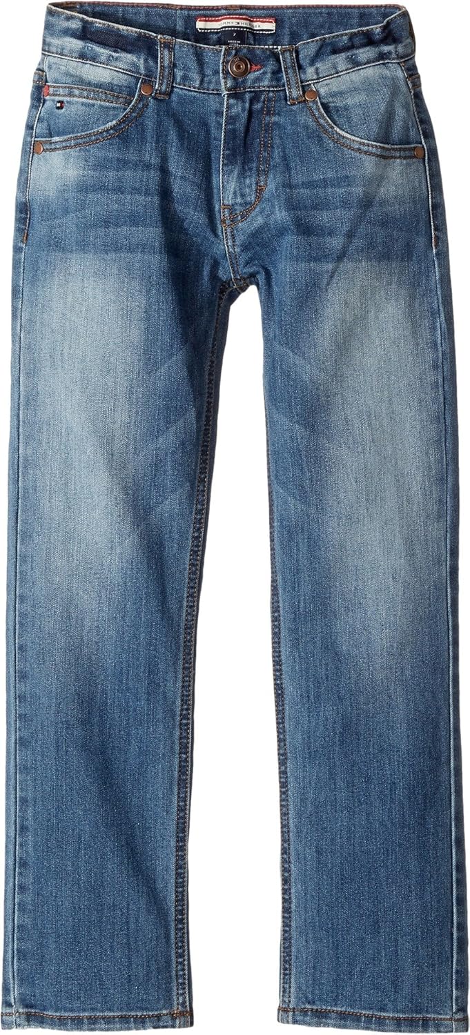 Tommy Hilfiger Boys 5-Pocket Stretch Slim Straight Leg Jeans