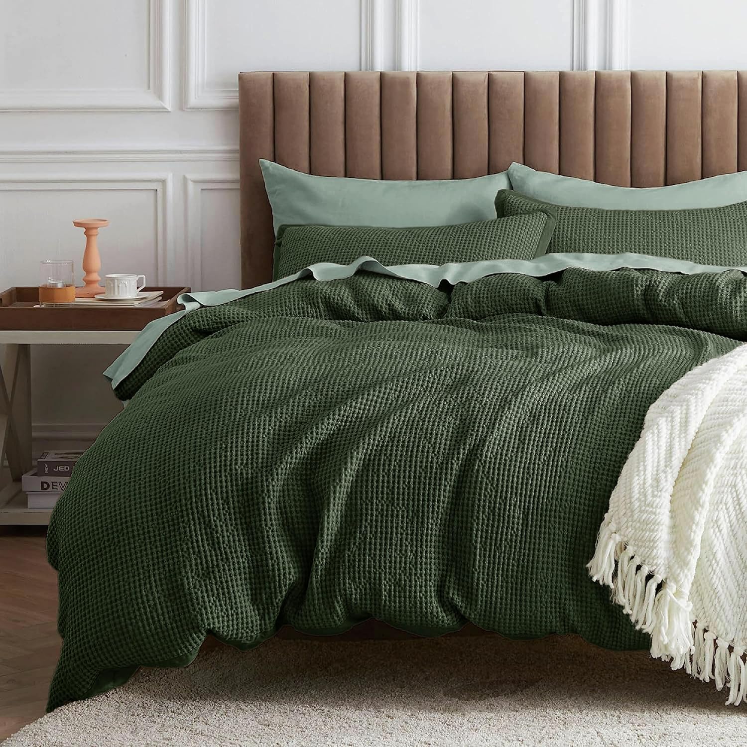 Bedsure Comforter Set California King in Olive Green for Cozy Nights