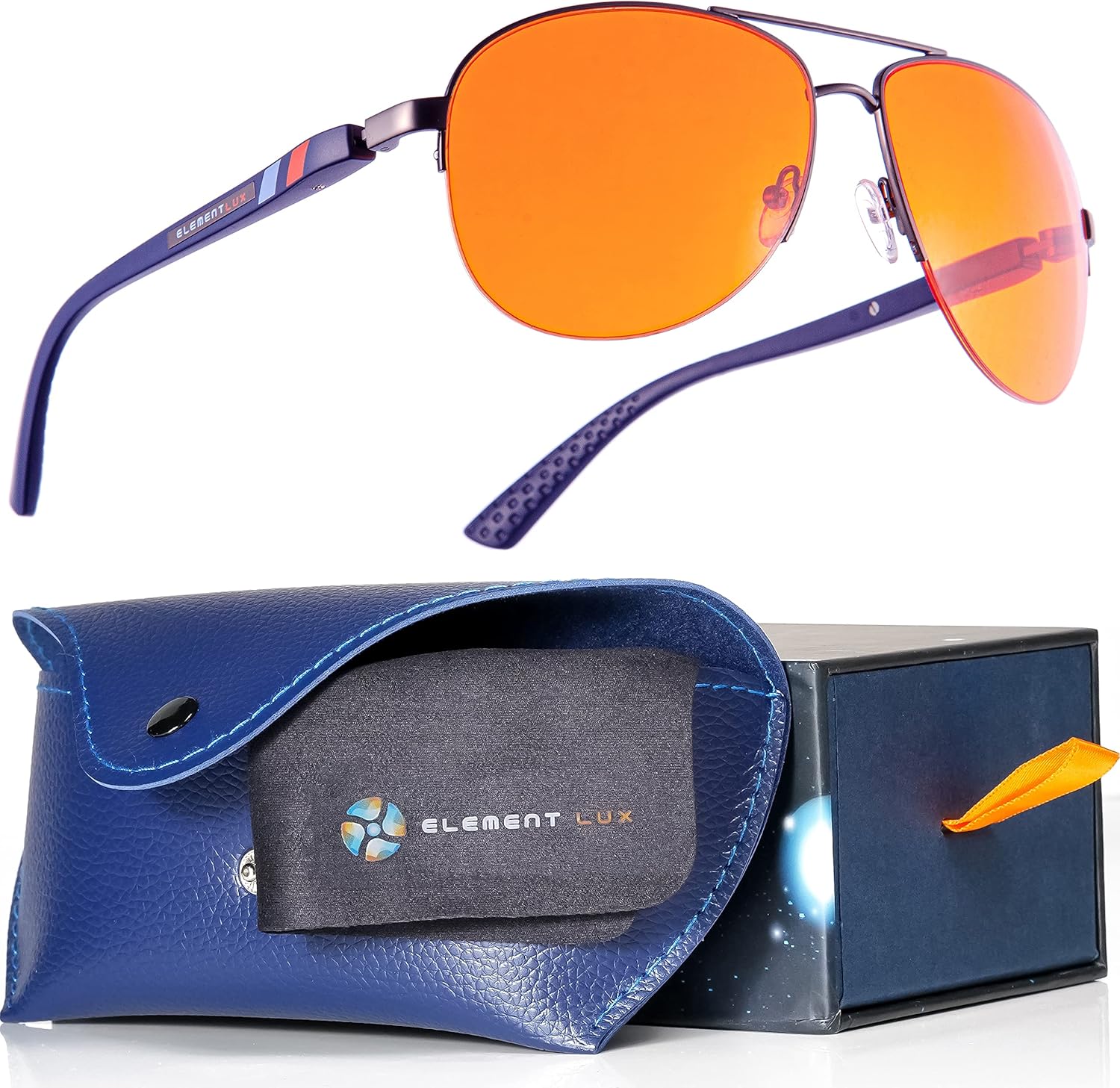 Blue Light Blocking Glasses with Amber Lenses for Better Sleep