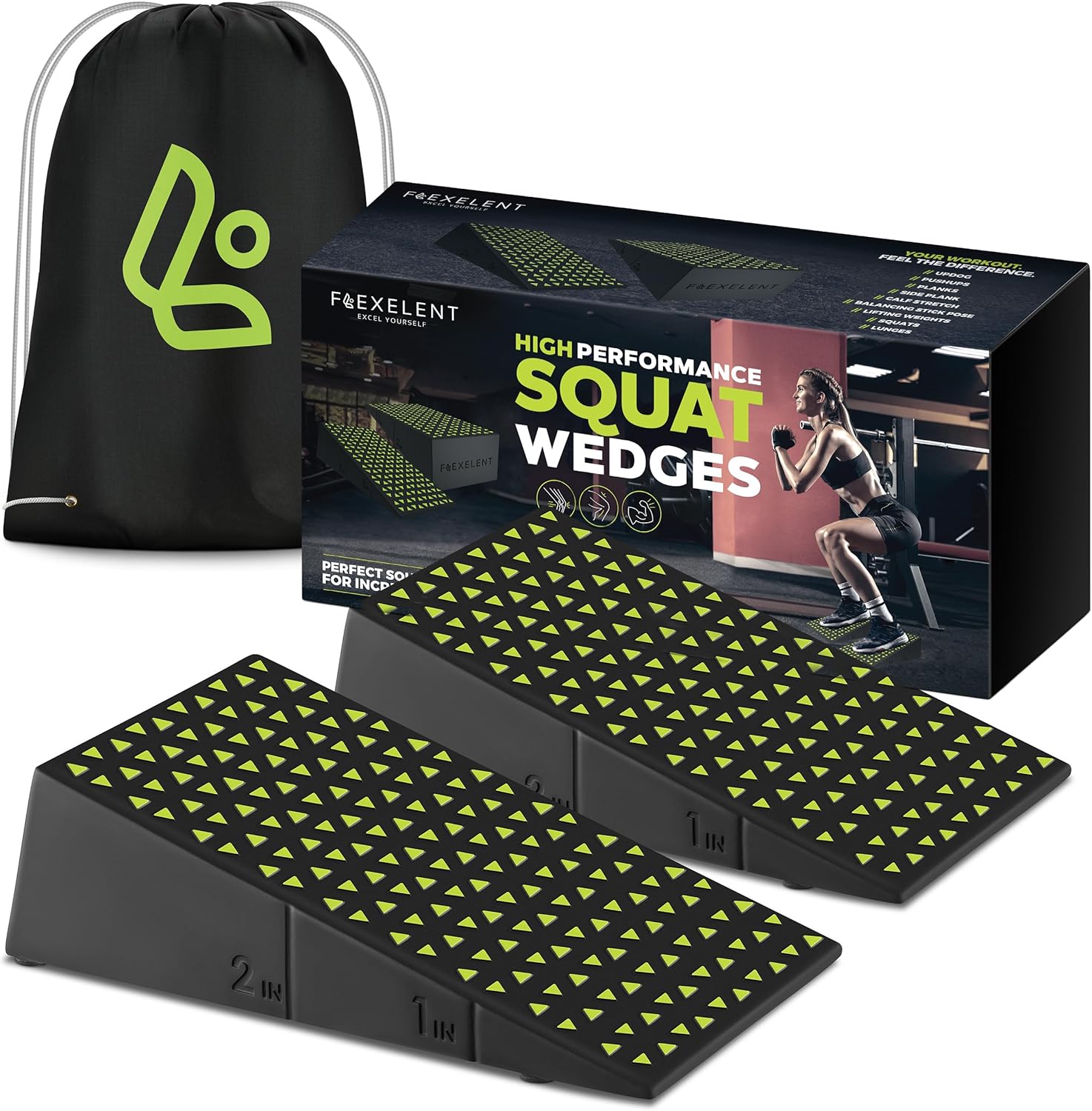 Squat Wedge Block Pair for Deeper Squats and Better Form