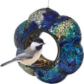 Glass Mosaic Hanging Bird Feeder - Indigo Flower Mosaic