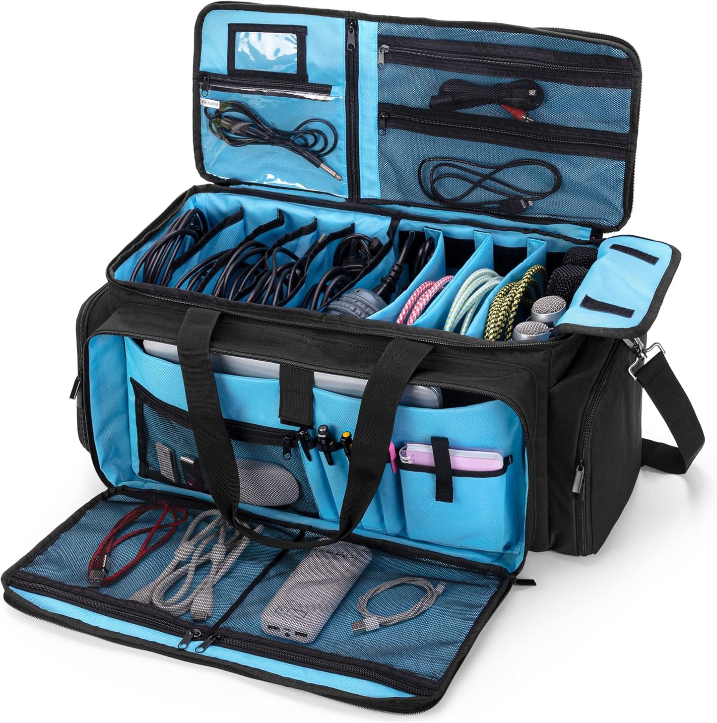 Large DJ Gig Bag with Padded Bottom for Sound Equipment Storage
