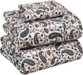 Twin XL Cotton Percale Sheet Set Teal Paisley - 3 Piece Twin XL