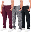 Boys Tech Fleece Open Bottom Sweatpants 3 Pack - Warm, Soft Fit Draw