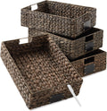 Water Hyacinth Pantry Baskets Set of 4 - Handwoven Shelf Organizers