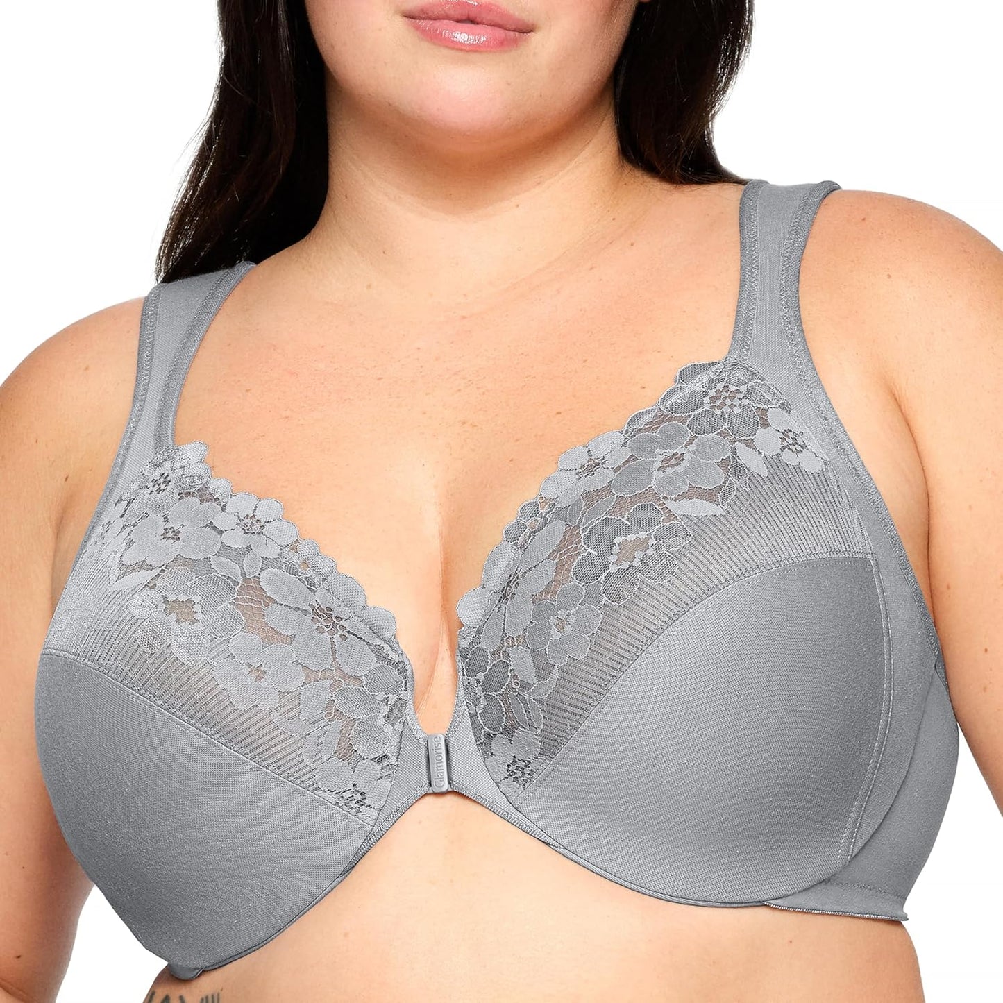 Glamorise Women's Front-Close Cotton Wonderwire Underwire Bra