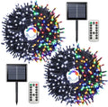 Solar Christmas String Lights 2 Pack 400 LED Color Changing - Long Run