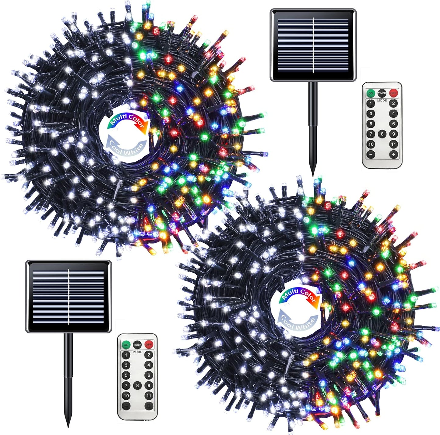 JMEXSUSS Solar Christmas Lights - 400 LED Color Changing String